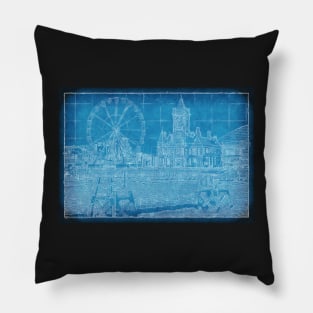 Cardiff Bay Blueprint Pillow