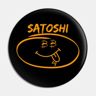 Satoshi Orange Smile Face Premium Pin