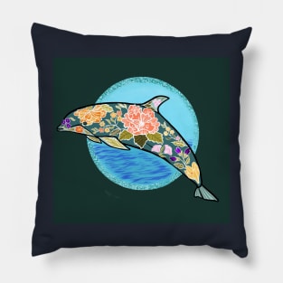 Floral Embellished Dolphin Pillow