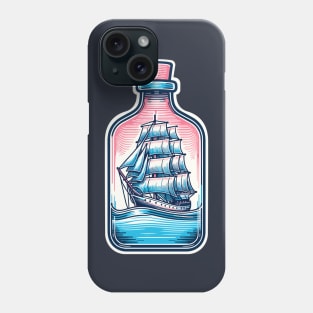 Sailing ship inside a bottle Phone Case