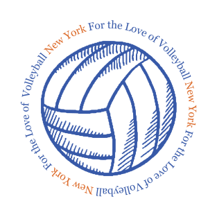 NEW YORK - For The Love of Volleyball (Blue & Orange) T-Shirt
