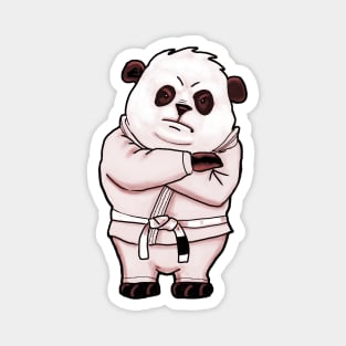 angry white belt panda Magnet