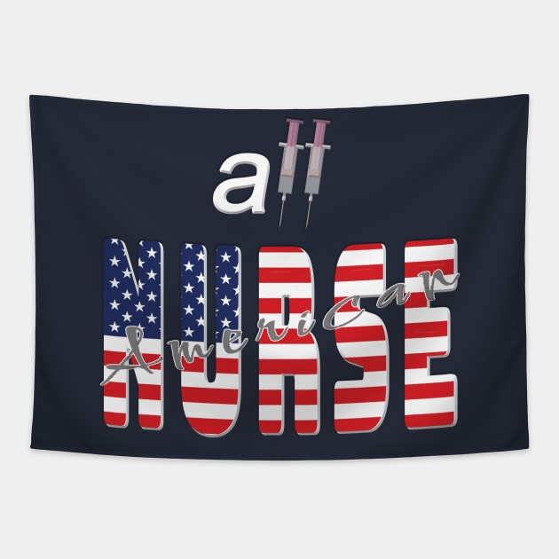 All American nurse Tapestry by TeeText