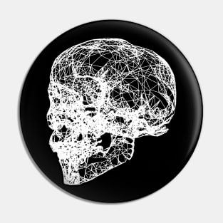 Skull Digital Wireframe Pin