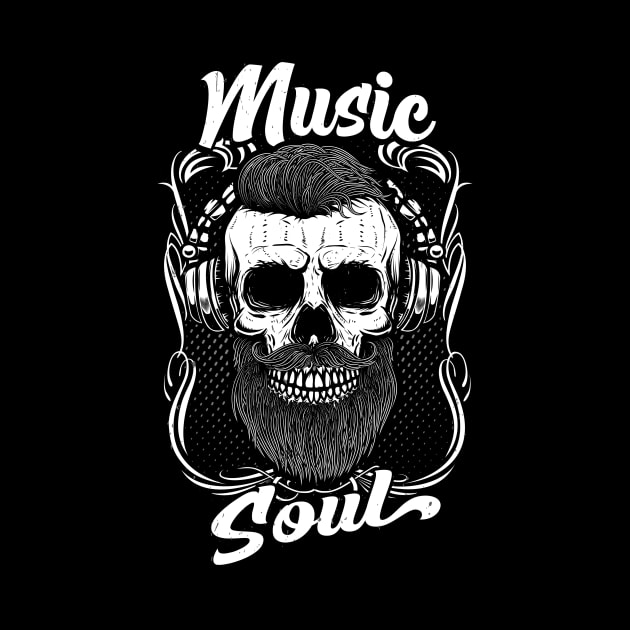 Music Soul Music Lover Skull by Foxxy Merch