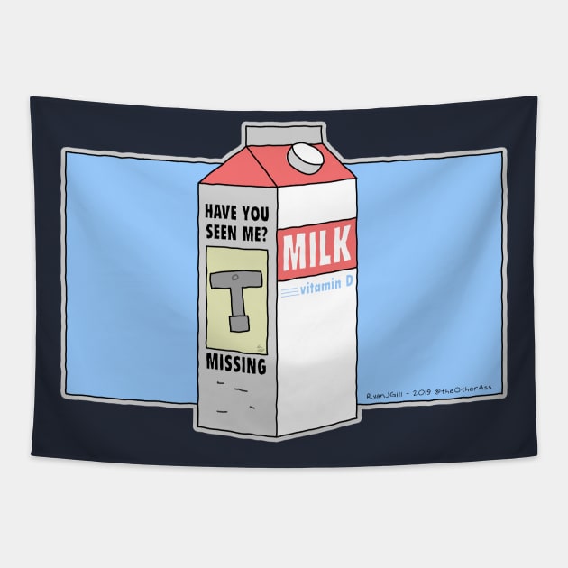 Milk with Missing Drum-Key Tapestry by RyanJGillComics