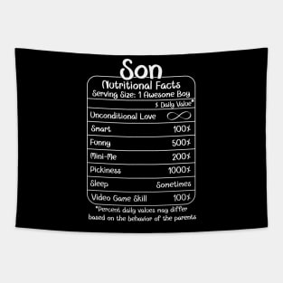 Son Nutritional Facts (for Dark Shirts) Tapestry