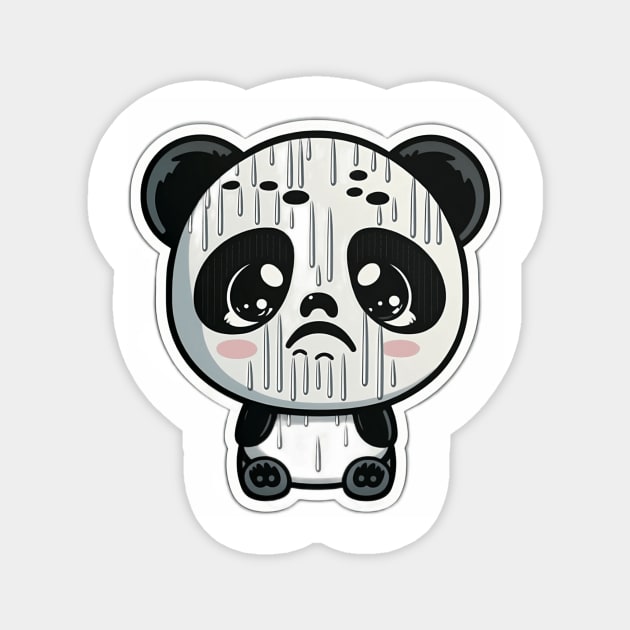 Cute Sad Little Crying Panda Magnet by kiddo200