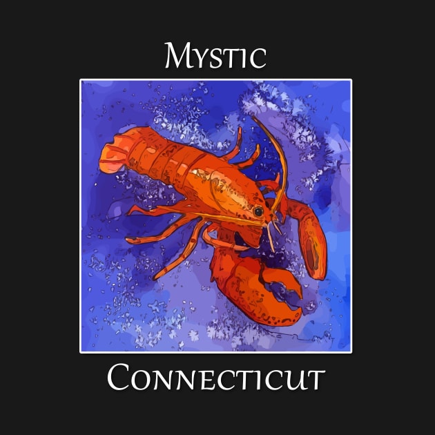 Iconic Red Lobster representing the great town of Mystic Connecticut by WelshDesigns