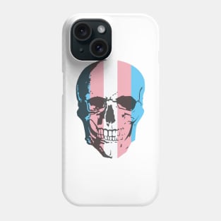 Trans flag skull Phone Case