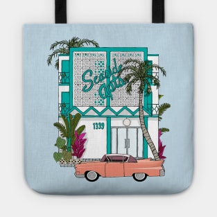 Seaside Breeze Block Apartments with Plants Tote