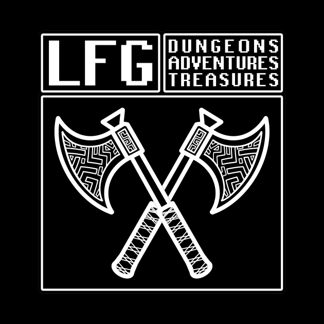 LFG Looking For Group Fighter Class Dual Axes Dungeon Tabletop RPG TTRPG by GraviTeeGraphics