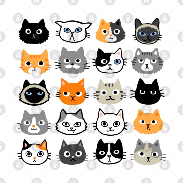 Assorted Cat Faces | Cool Kitty Lover's by Coffee Squirrel