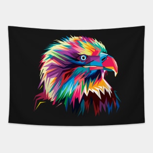 Watercolor Rainbow American Eagle Tapestry