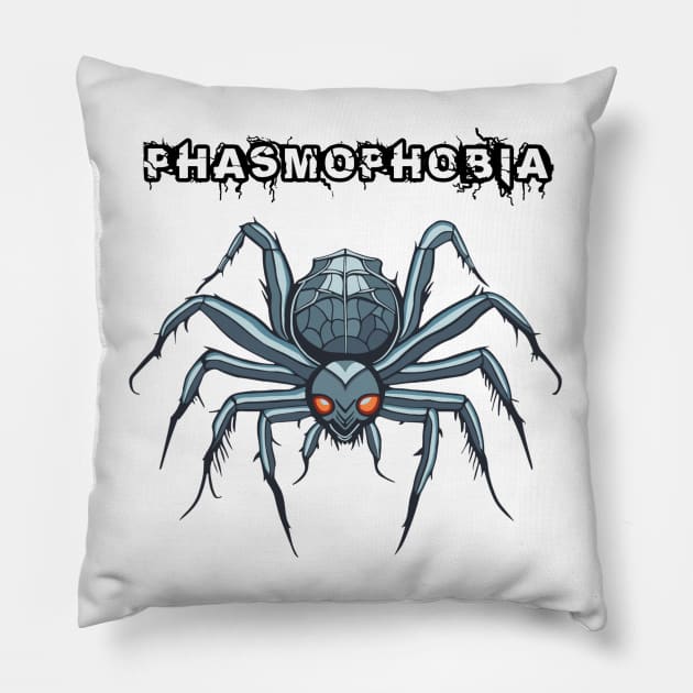 phasmophobia with spider Pillow by Mamski Store