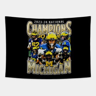 Michigan National Champs 2023-2024 Vintage Bootleg Tapestry