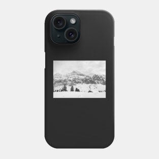 Black and white mountains in Switzerland Phone Case