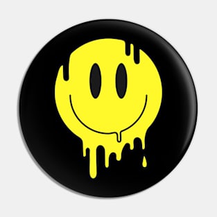 80s Melting Yellow Smile Funny Smiling Melted Dripping Face Cute Pin