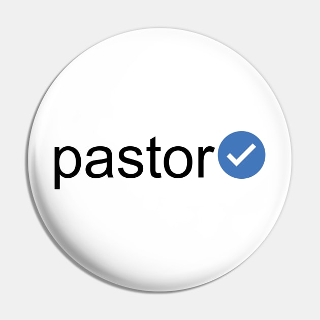 Verified Pastor (Black Text) Pin by inotyler