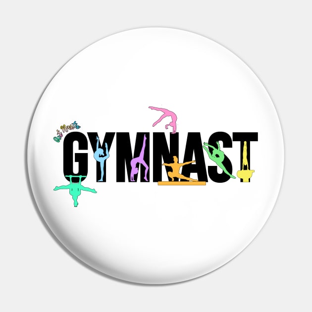 Gymnast Silhouette Art - Art Nastix - Multicolor Pin by Art Nastix Designs