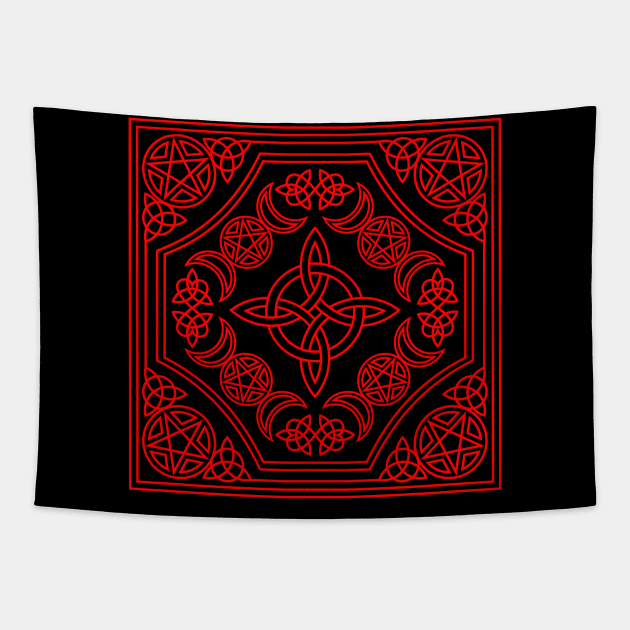 Celtic knot in red Tapestry by RavenWake