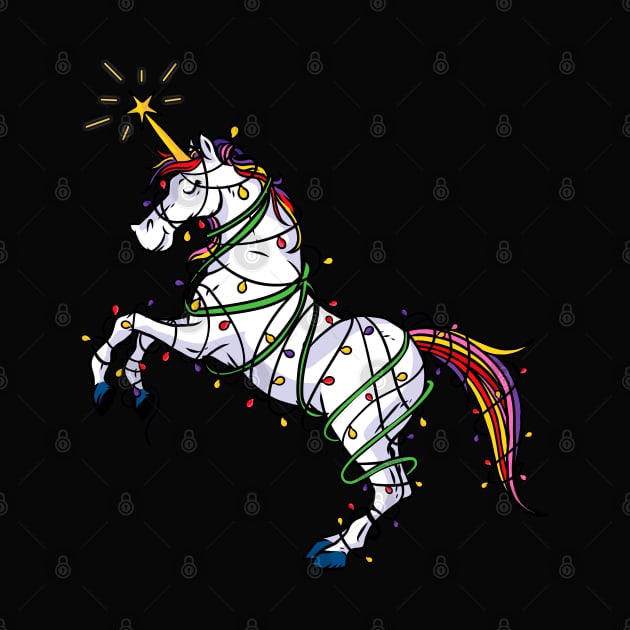 Beautiful Unicorn Wrapped in Lights Christmas Gift by Dibble Dabble Designs