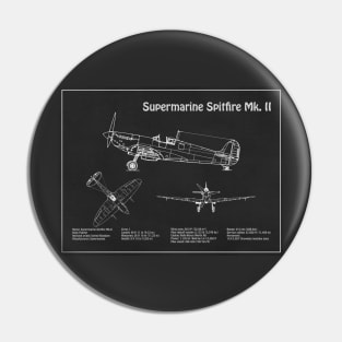 Supermarine Spitfire Mk. II - Airplane Blueprint - PD Pin