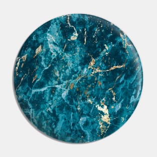 Marble Turquoise Blue Gold Pin