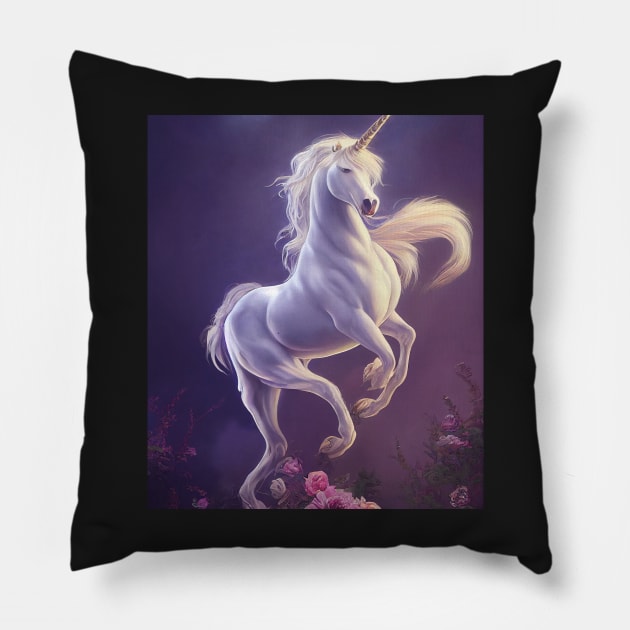 Victorian Unicorn Pillow by ai1art