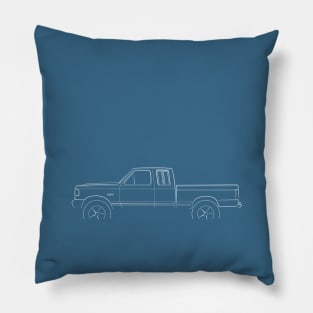 1987 Ford F-150 Supercab 4x4- profile stencil, white Pillow