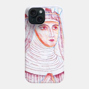 Hildegard of Bingen Portrait | Hildegard of Bingen Artwork | Line Art Phone Case