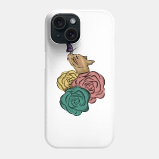 Flower Cat with Butterfly Phone Case