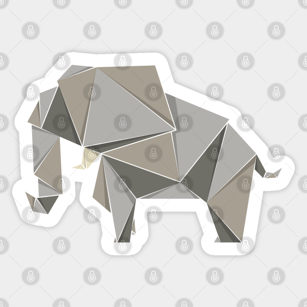 Elephant, origami style - Origami Animal - Sticker | TeePublic Elephant, origami style - Origami Animal - Sticker | TeePublic