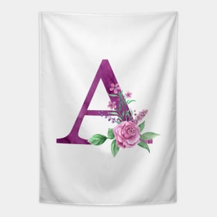 Floral Monogram A Beautiful Rose Bouquet Tapestry