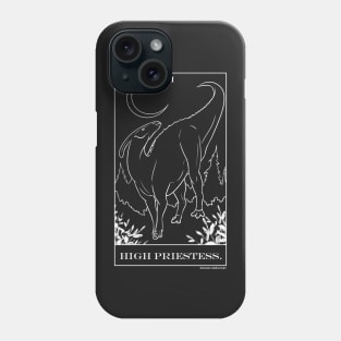High Priestess Dinosaur Parasaurolophus Tarot Phone Case