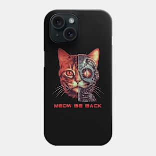 Retro 80s 90s Robot Cat Gifts Sci Fi Pun Funny Cat Phone Case