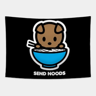 Dog Puppy Send Noods Food Noodles Pho Ramen Funny Animal Tapestry