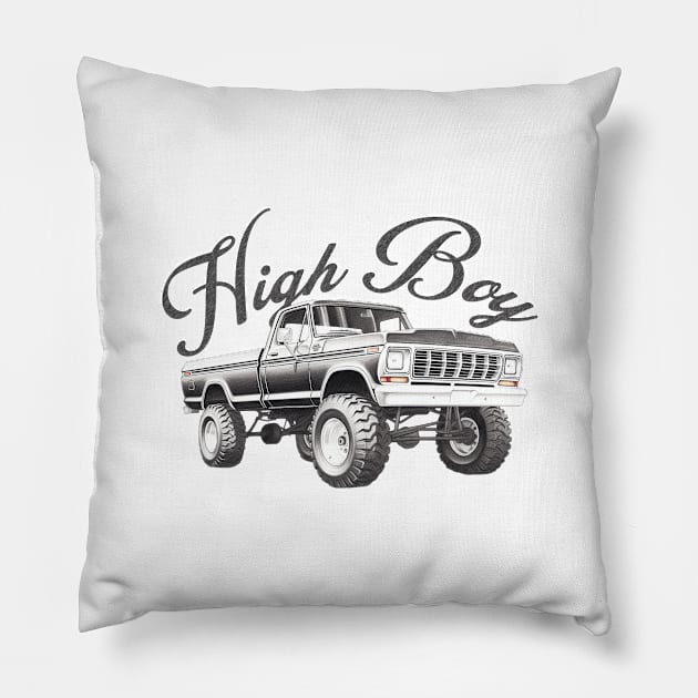 Ford Truck Vintage Highboy Design Sketch Pillow by Kid Relic