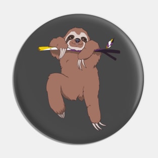 Non-binary Pride Sloth Pin