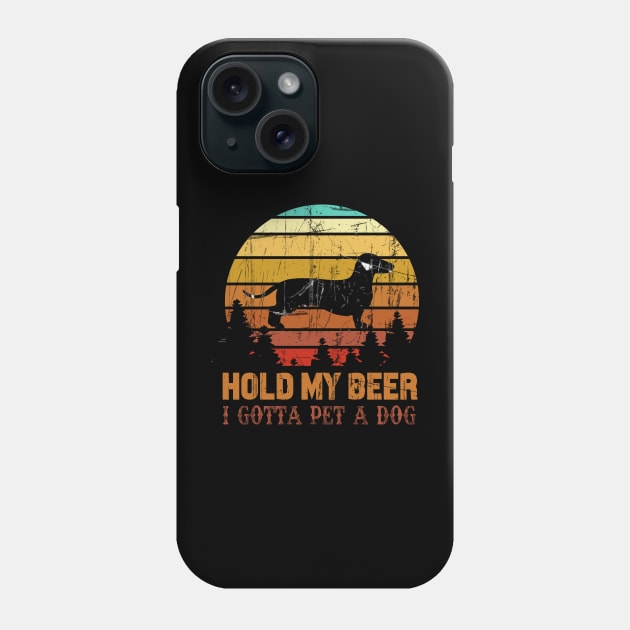 Holding My Beer I Gotta Pet This Dachshund Phone Case by Walkowiakvandersteen