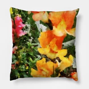 Colorful Snapdragons Pillow