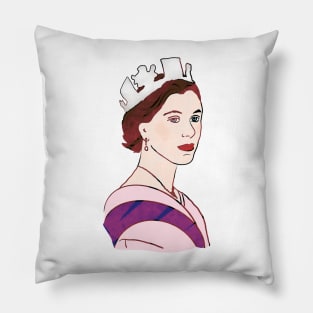 Queen Elizabeth II Original Illustration Pillow