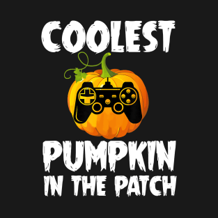 Coolest Pumpkin In Patch Video Gamer Halloween Costume T-Shirt