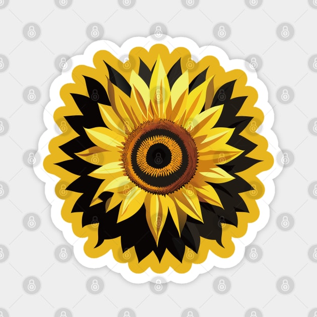 Blooming Sunflower: Floral Generative Art Magnet by linann945