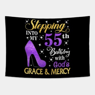 Stepping Into My 55th Birthday With God's Grace & Mercy Bday Tapestry