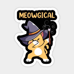 Cat Meowgical Dabbing Halloween Magnet