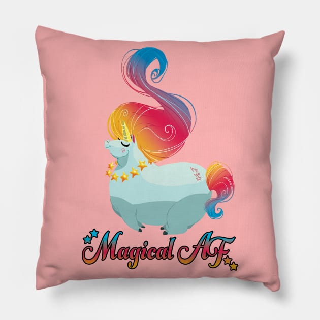 Magical AF Tubbicorn Pillow by PengPengArt