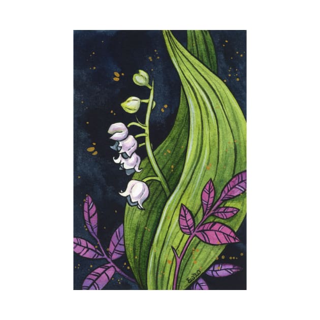 Lily of the valley - full painting by Ellen Wilberg