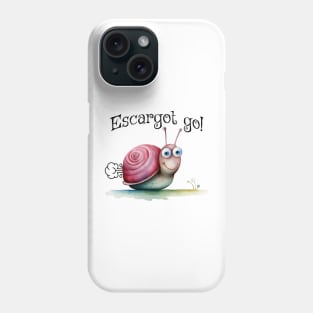 Escargot go! Fun zippy snail pun design Phone Case