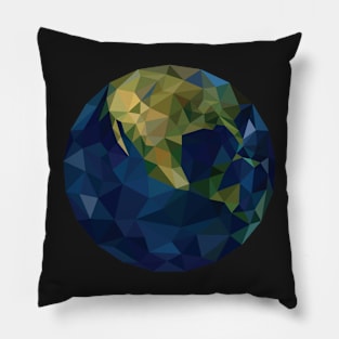 Low Poly Globe - North America Pillow